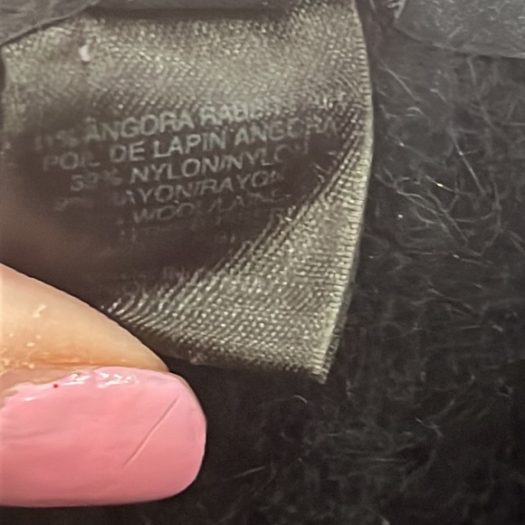 Marc By Marc Jacobs Black Nylon Angora Knit Sweater with Silver Metallic Argyle - Picture 11 of 11